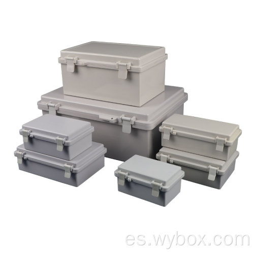 Caja de conexiones de 11 tamaños, cubierta con bisagras, clip de acero inoxidable, carcasa de plástico impermeable IP67, placa de montaje eléctrico, soporte de pared